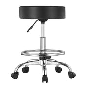 Round Rolling Stool, Leather Rolling Stool with Footrest, 360 degrees Swivel Drafting Stool with Thickened V952-YDHSJSYXWKBYJZQ2WV0