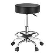 Round Rolling Stool, Leather Rolling Stool with Footrest, 360 degrees Swivel Drafting Stool with Thickened V952-YDHSJSYXWKBYJZQ2WV0