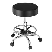 Round Rolling Stool, Leather Rolling Stool with Footrest, 360 degrees Swivel Drafting Stool with Thickened V952-YDHSJSYXWKBYJZQ2WV0