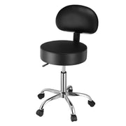 Round Rolling Stool, PU Leather Rolling Stool with Backrest, 360 degrees Swivel Drafting Stool with Thickened V952-YDHSJSYXYKBWDYI0TV0