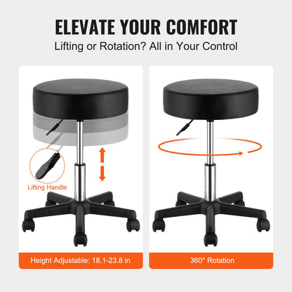 Rolling Stools with Wheels, 400 LBS Weight Capacity Adjustable Height Stool with Ultra-Thick Seat Cushion, V952-YDHSNLYXWKBWF5VS0V0