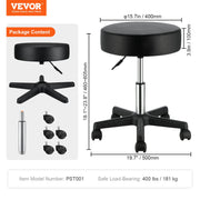 Rolling Stools with Wheels, 400 LBS Weight Capacity Adjustable Height Stool with Ultra-Thick Seat Cushion, V952-YDHSNLYXWKBWF5VS0V0