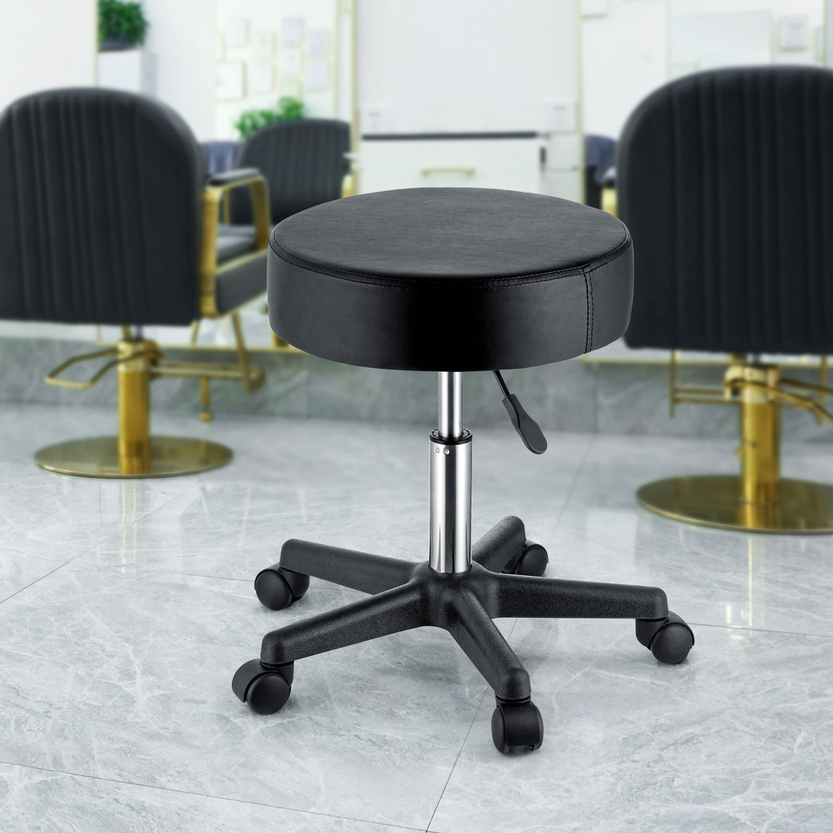 Rolling Stools with Wheels, 400 LBS Weight Capacity Adjustable Height Stool with Ultra-Thick Seat Cushion, V952-YDHSNLYXWKBWF5VS0V0