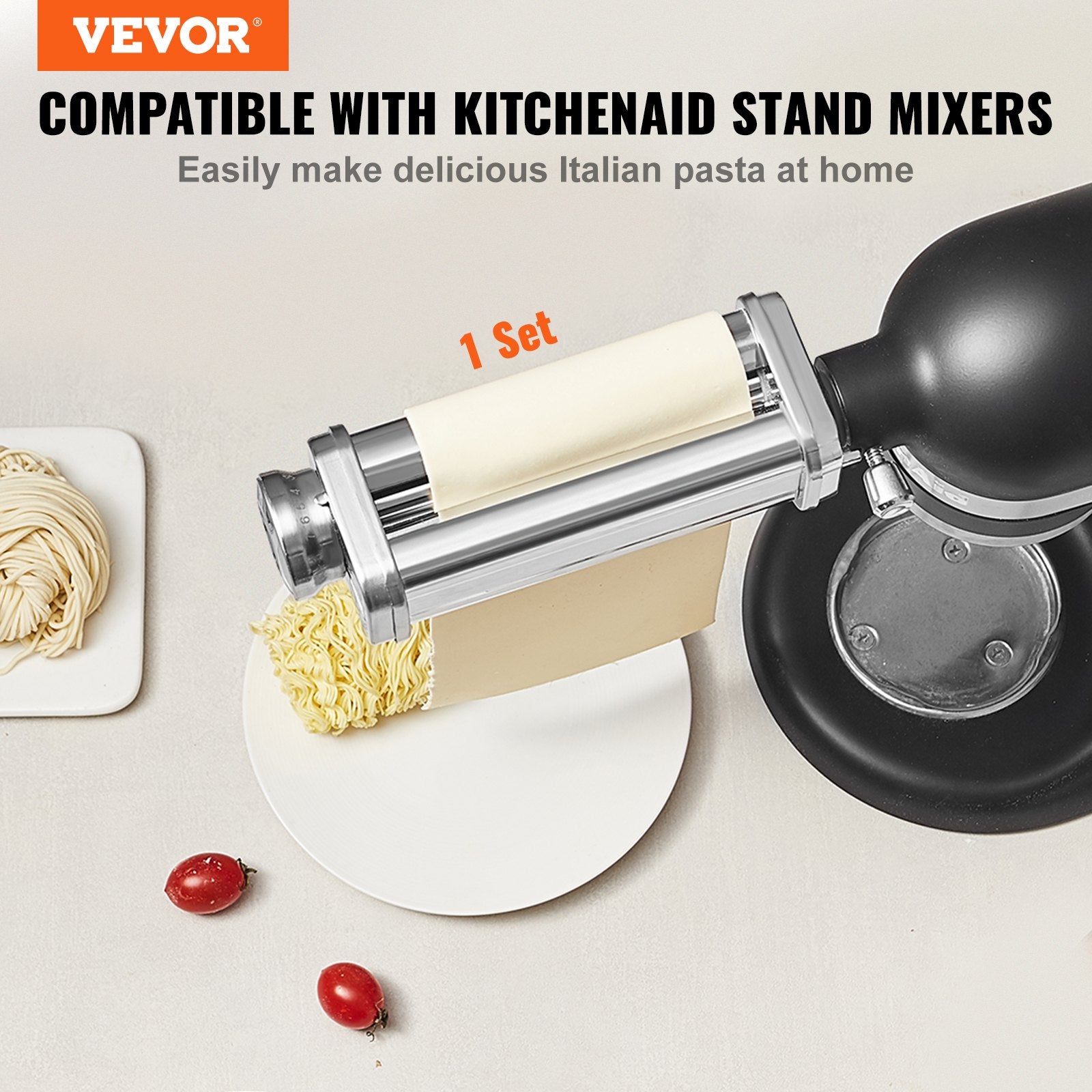 Pasta Attachment for KitchenAid Stand Mixer, Stainless Steel Pasta Sheet Roller Attachment, Pasta Maker V952-YDLMGL1JT00046BE1V0