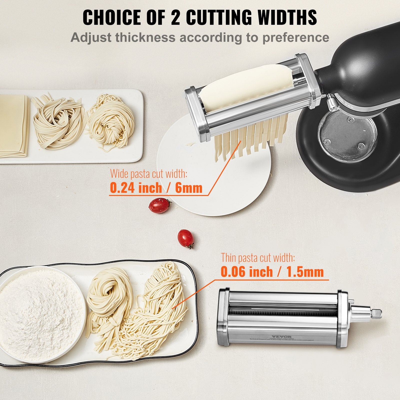 3Pcs Pasta Attachment for KitchenAid Stand Mixer Pasta Roller Cutter Set V952-YDLMGL3JT000SQV28V0