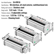 3Pcs Pasta Attachment for KitchenAid Stand Mixer Pasta Roller Cutter Set V952-YDLMGL3JT000SQV28V0