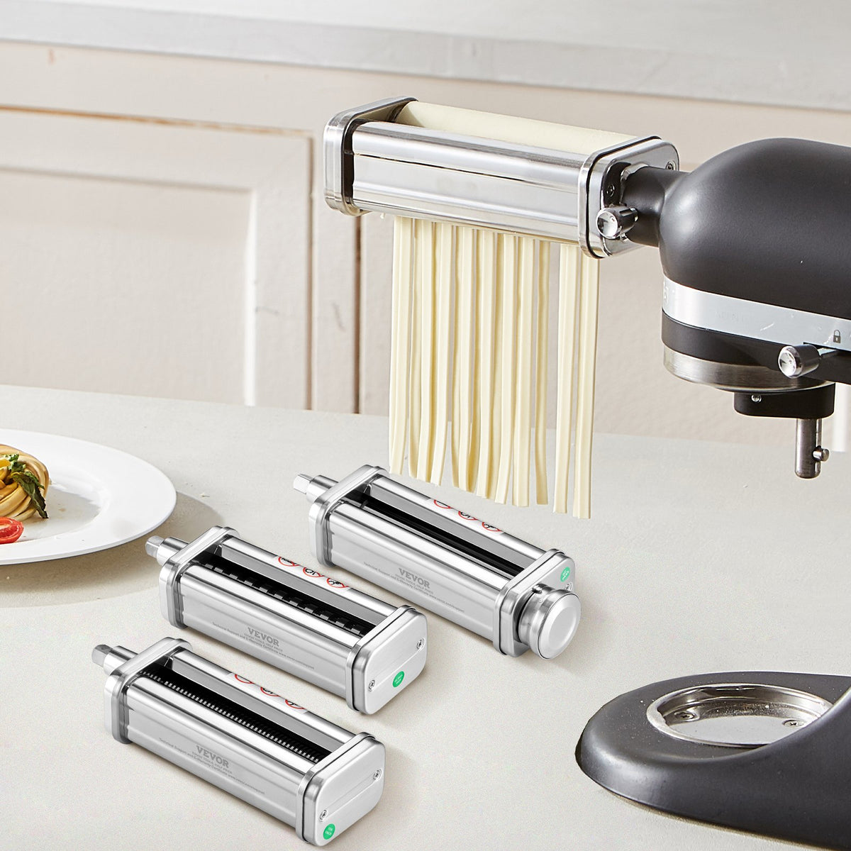 3Pcs Pasta Attachment for KitchenAid Stand Mixer Pasta Roller Cutter Set V952-YDLMGL3JT000SQV28V0