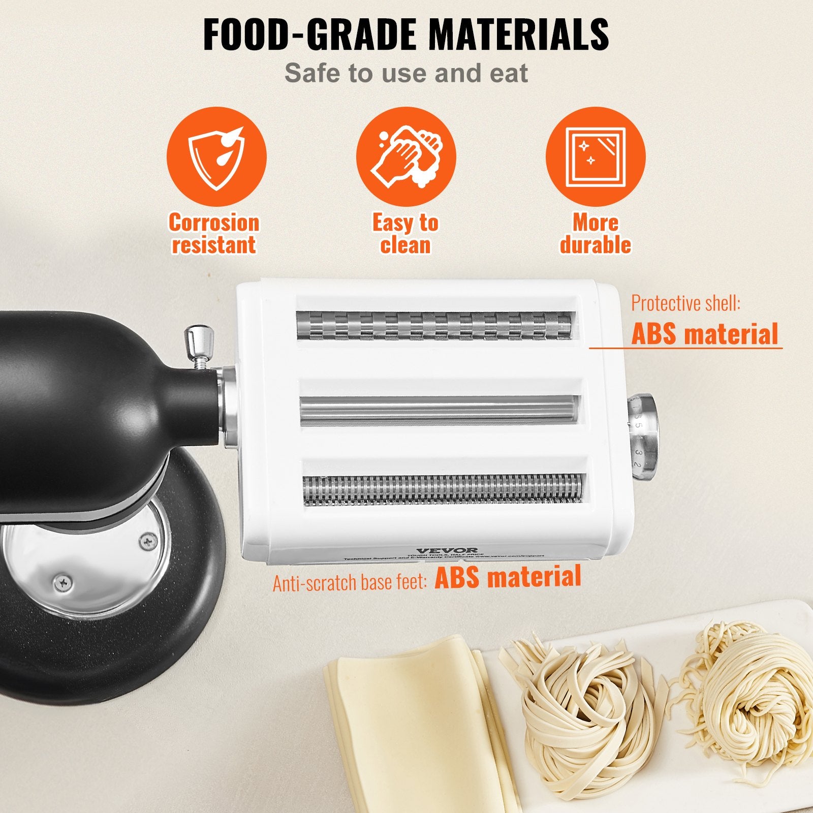 Pasta Attachment for KitchenAid Stand Mixer, 3-IN-1 Stainless Steel Pasta Roller Cutter Set Including Pasta V952-YDLMGLSHY0003ZKBPV0