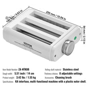 Pasta Attachment for KitchenAid Stand Mixer, 3-IN-1 Stainless Steel Pasta Roller Cutter Set Including Pasta V952-YDLMGLSHY0003ZKBPV0