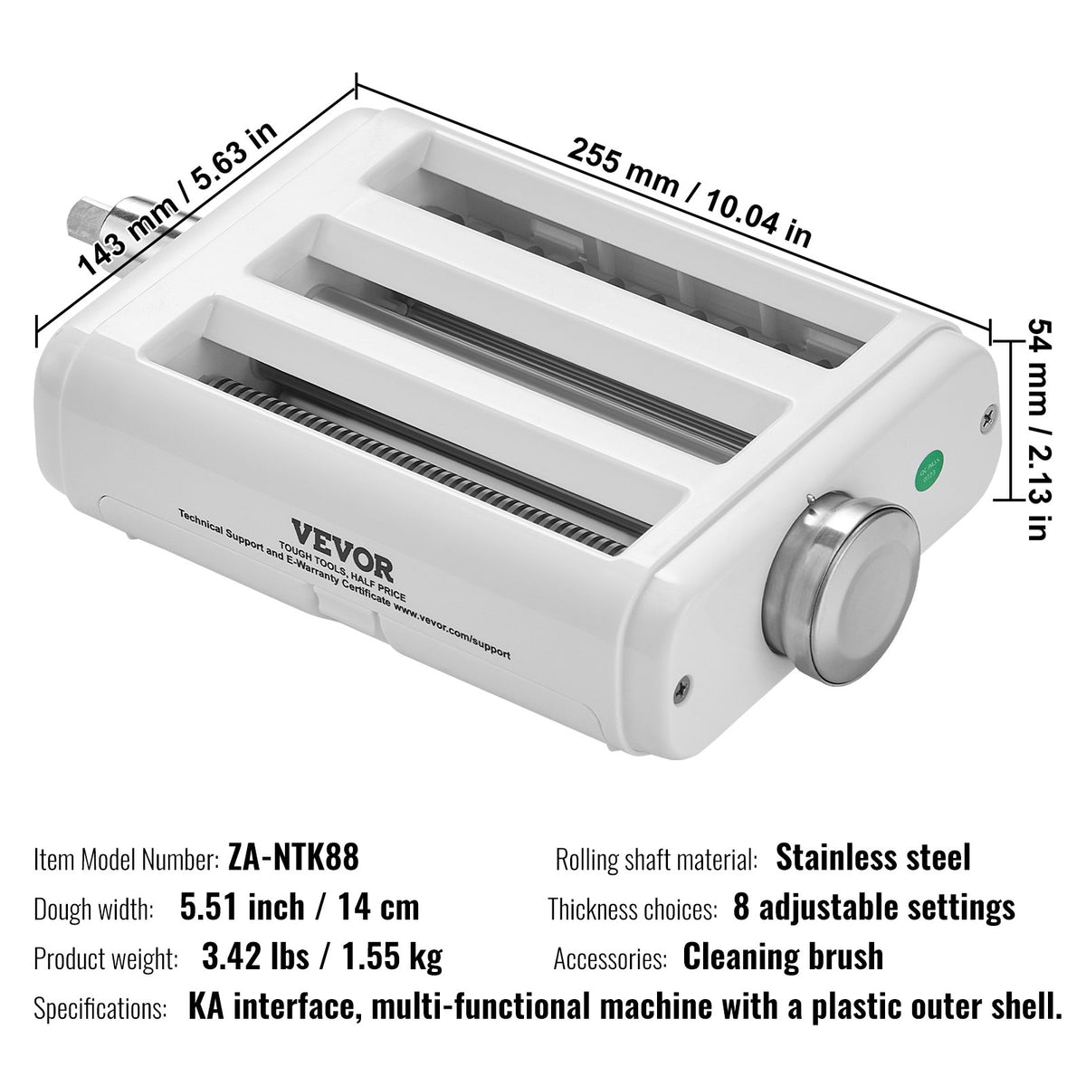 Pasta Attachment for KitchenAid Stand Mixer, 3-IN-1 Stainless Steel Pasta Roller Cutter Set Including Pasta V952-YDLMGLSHY0003ZKBPV0