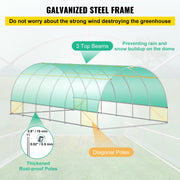 Walk-in Tunnel Greenhouse Galvanized Frame Waterproof Cover 20x10x7 ft V952-YDSDWS20107FTIA39V0