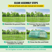 Walk-in Tunnel Greenhouse Galvanized Frame Waterproof Cover 20x10x7 ft V952-YDSDWS20107FTIA39V0