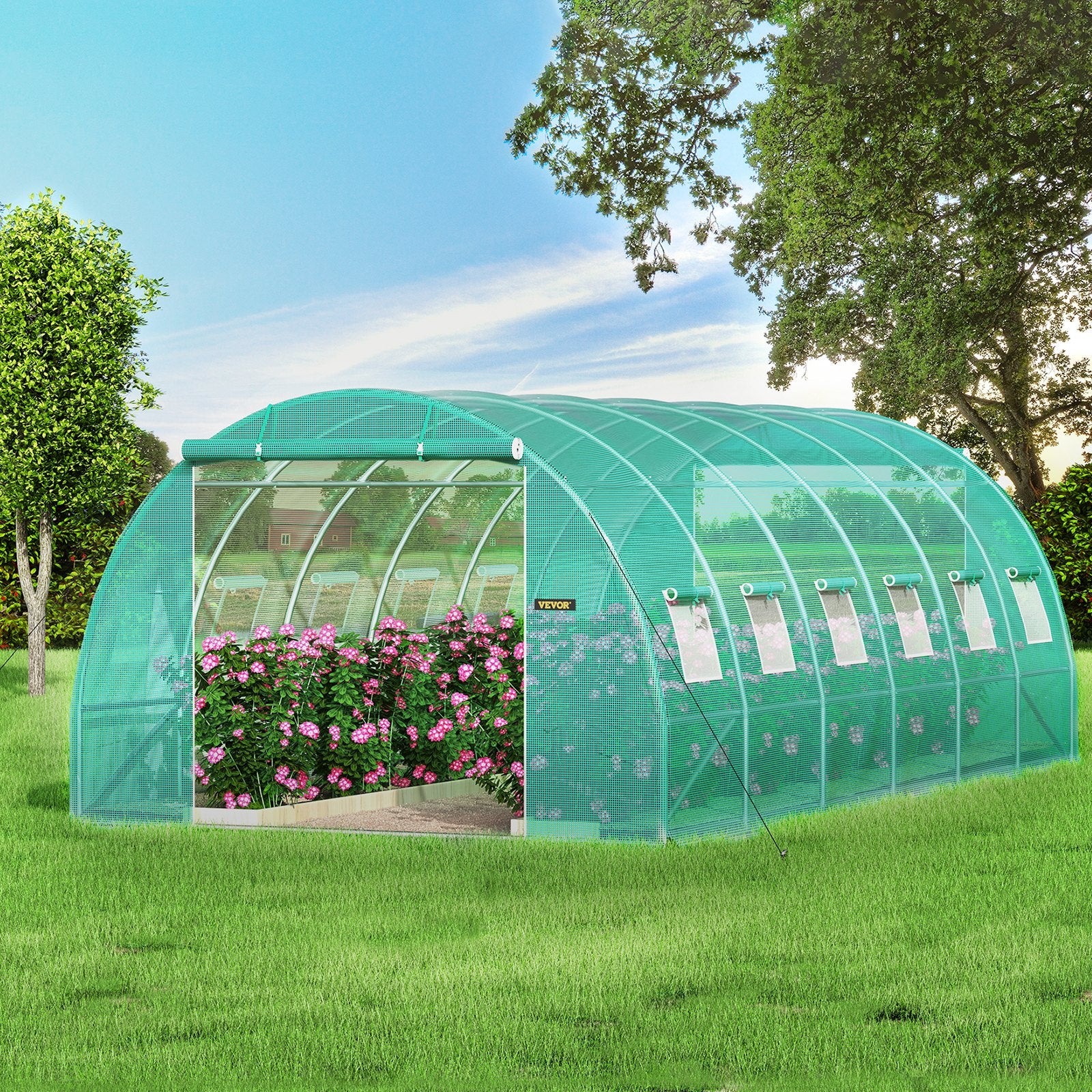 Walk-in Tunnel Greenhouse Galvanized Frame Waterproof Cover 20x10x7 ft V952-YDSDWS20107FTIA39V0