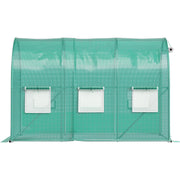Walk-in Tunnel Greenhouse, 3 x 2 x 2 m, Portable Plant Hot House with Galvanised Steel Frame, 1 Top Bar, V952-YDSDWSL1077FTKHD5V0