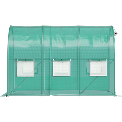 Walk-in Tunnel Greenhouse, 3 x 2 x 2 m, Portable Plant Hot House with Galvanised Steel Frame, 1 Top Bar, V952-YDSDWSL1077FTKHD5V0