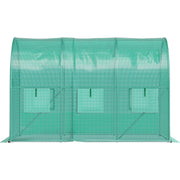 Walk-in Tunnel Greenhouse, 3 x 2 x 2 m, Portable Plant Hot House with Galvanised Steel Frame, 1 Top Bar, V952-YDSDWSL1077FTKHD5V0