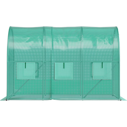 Walk-in Tunnel Greenhouse, 3 x 2 x 2 m, Portable Plant Hot House with Galvanised Steel Frame, 1 Top Bar, V952-YDSDWSL1077FTKHD5V0