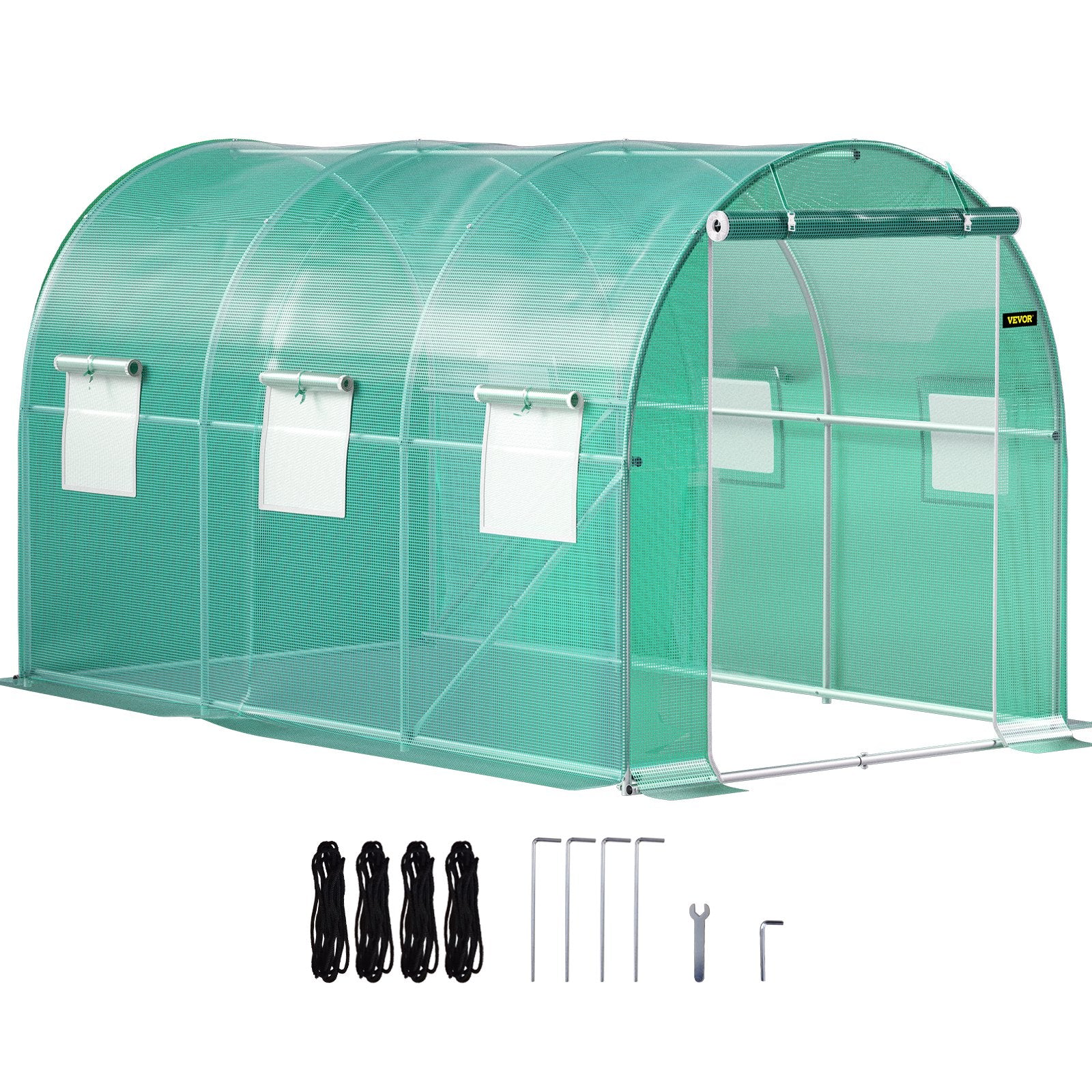 Walk-in Tunnel Greenhouse Galvanized Frame & Waterproof Cover 12x7x7 ft V952-YDSDWSL1277FTLT3OV0