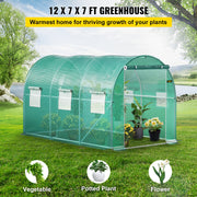 Walk-in Tunnel Greenhouse Galvanized Frame & Waterproof Cover 12x7x7 ft V952-YDSDWSL1277FTLT3OV0