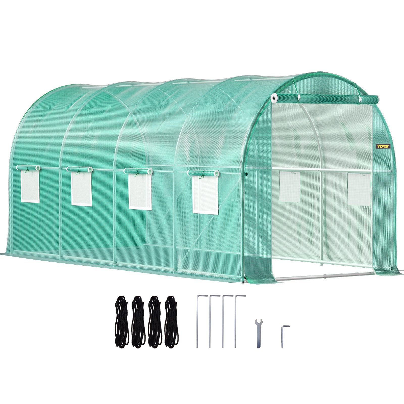 Walk-in Tunnel Greenhouse Galvanized Frame & Waterproof Cover 15x7x7 ft V952-YDSDWSL1577FTL1FIV0