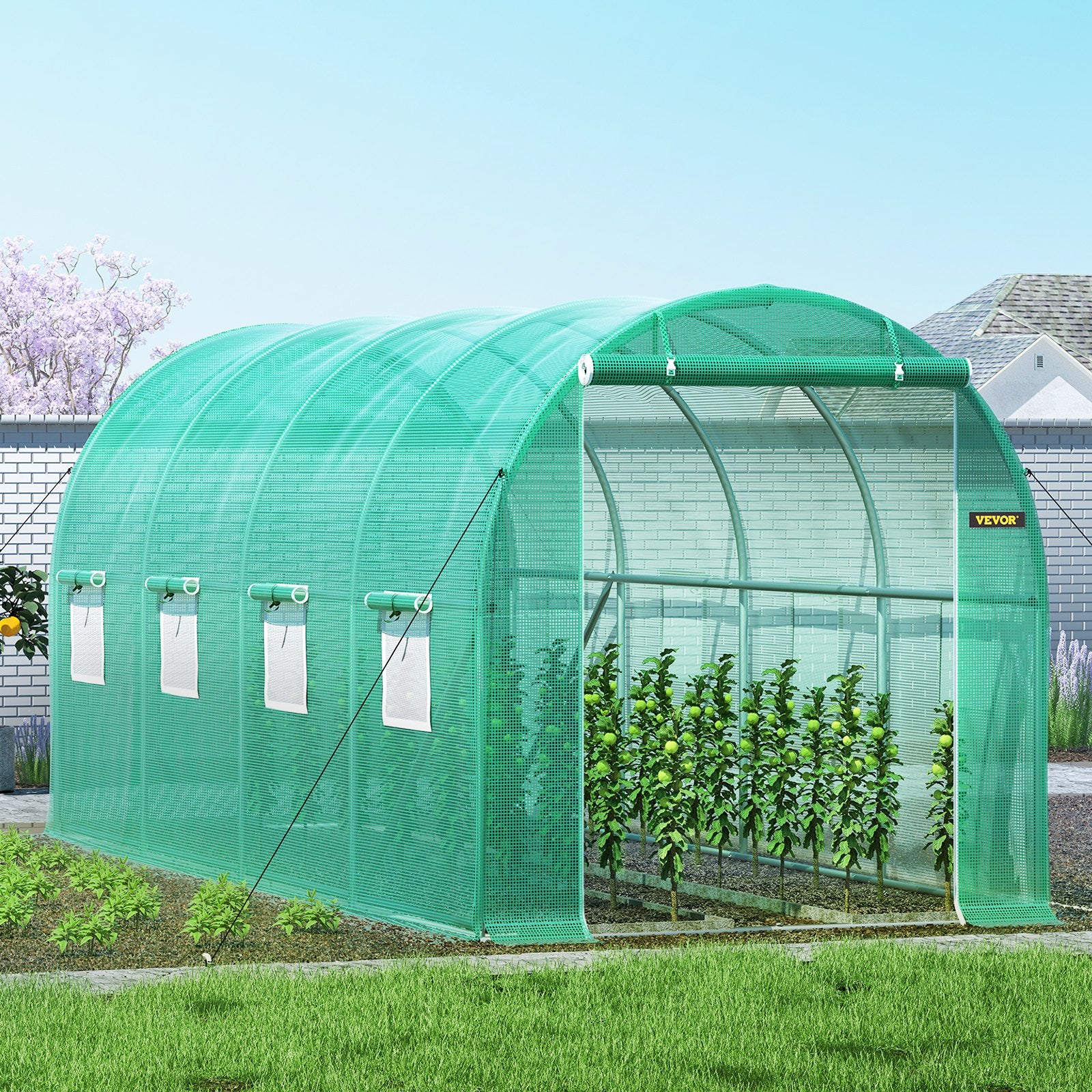 Walk-in Tunnel Greenhouse Galvanized Frame & Waterproof Cover 15x7x7 ft V952-YDSDWSL1577FTL1FIV0
