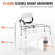 Sliding Tub Transfer Bench Shower Chair & Cut-Out Seat Reversible Backrest V952-YDSYGZYTLSLBHHUJMV0