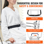 Sliding Tub Transfer Bench Shower Chair & Cut-Out Seat Reversible Backrest V952-YDSYGZYTLSLBHHUJMV0