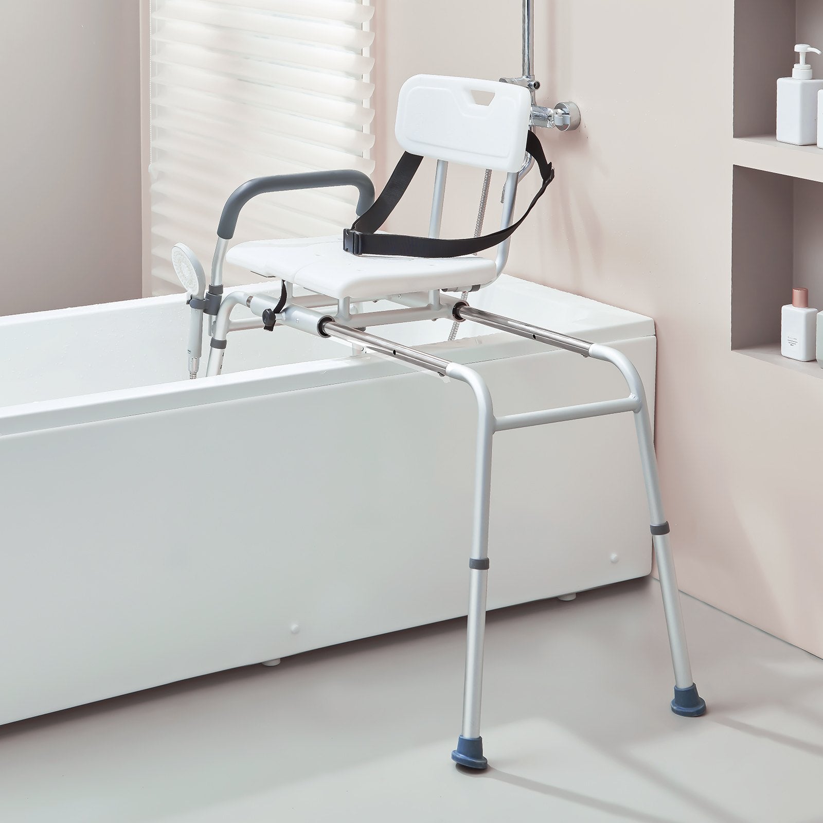 Sliding Tub Transfer Bench Shower Chair & Cut-Out Seat Reversible Backrest V952-YDSYGZYTLSLBHHUJMV0