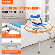 Sliding Tub Transfer Bench with 360 Degree Swivel Seat, Height Adjustable Bathtub Transfer Bench with Armrest V952-YDSYGZYTLSLKWI7XNV0