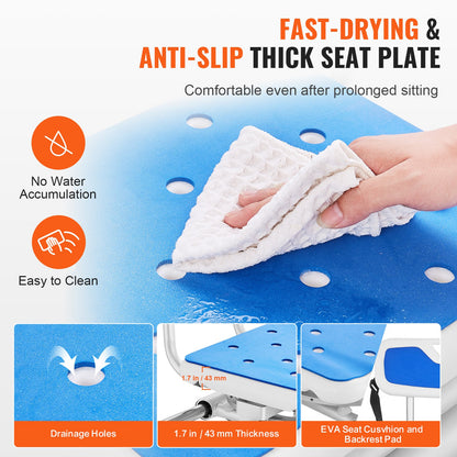 Sliding Tub Transfer Bench with 360 Degree Swivel Seat, Height Adjustable Bathtub Transfer Bench with Armrest V952-YDSYGZYTLSLKWI7XNV0