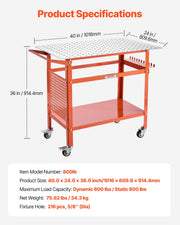 Welding Table 40"x24" Welding Workbench with 800LBS Static Weight Capacity V952-YDXHZ800LB369KJXOV0