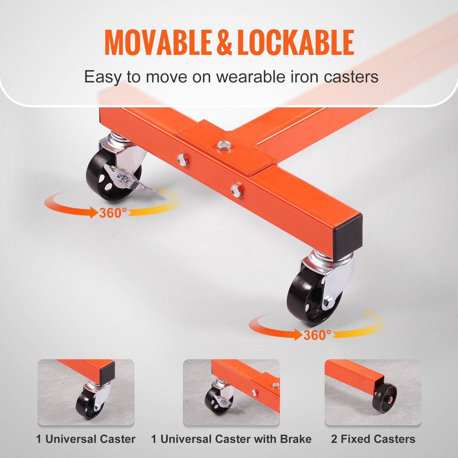 Engine Stand 750LBS Motor Hoist Dolly 360 Degree Adjustable Mounting Head V952-YDXZSF750LBS4870PV0