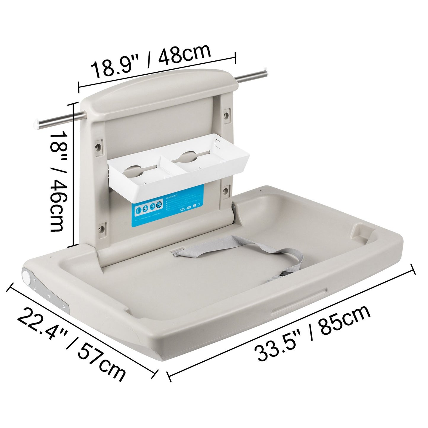Horizontal Baby Changing Table Wall-mounted Baby Diaper Changing Station Vertical Fold Down Baby Changing V952-YENBGHZ0000000001V0