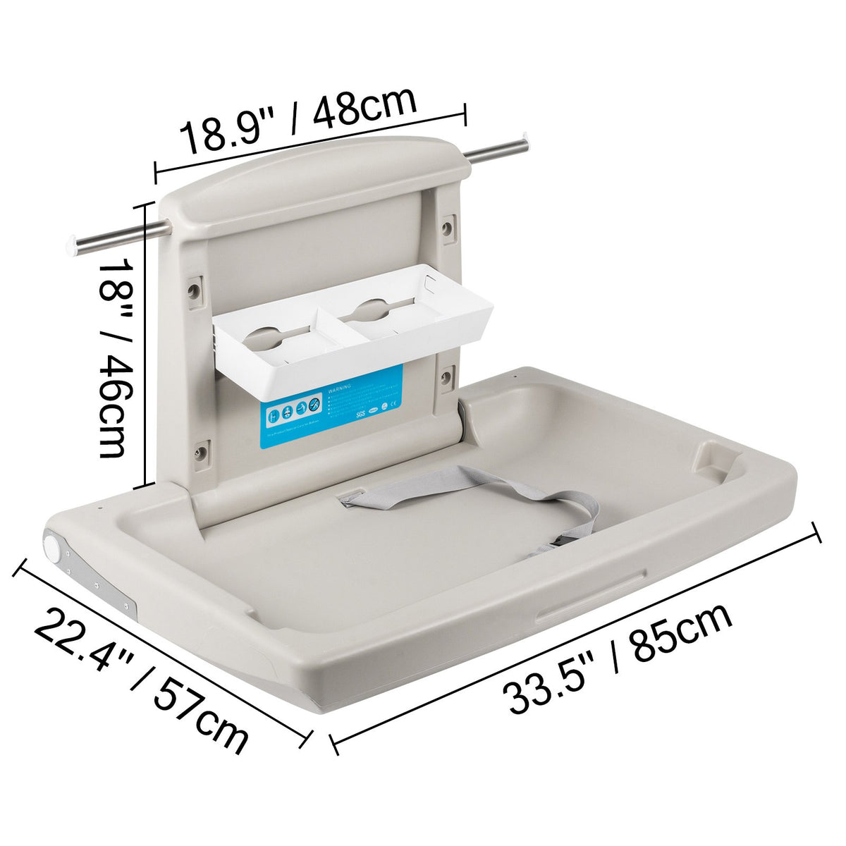 Horizontal Baby Changing Table Wall-mounted Baby Diaper Changing Station Vertical Fold Down Baby Changing V952-YENBGHZ0000000001V0