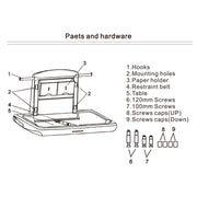 Horizontal Baby Changing Table Wall-mounted Baby Diaper Changing Station Vertical Fold Down Baby Changing V952-YENBGHZ0000000001V0