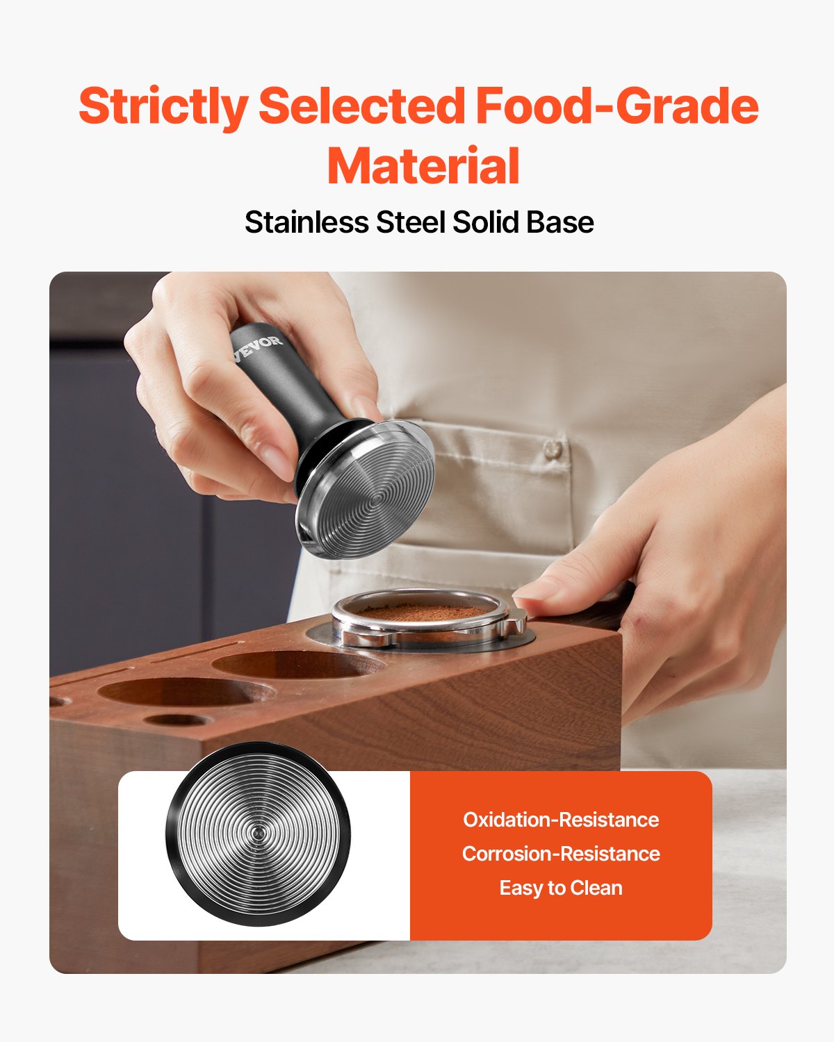 51mm/53mm/58mm Espresso Tamper Stainless Steel Coffee Tamper with Spring V952-YFC51MMBXGLLKDQ75V0
