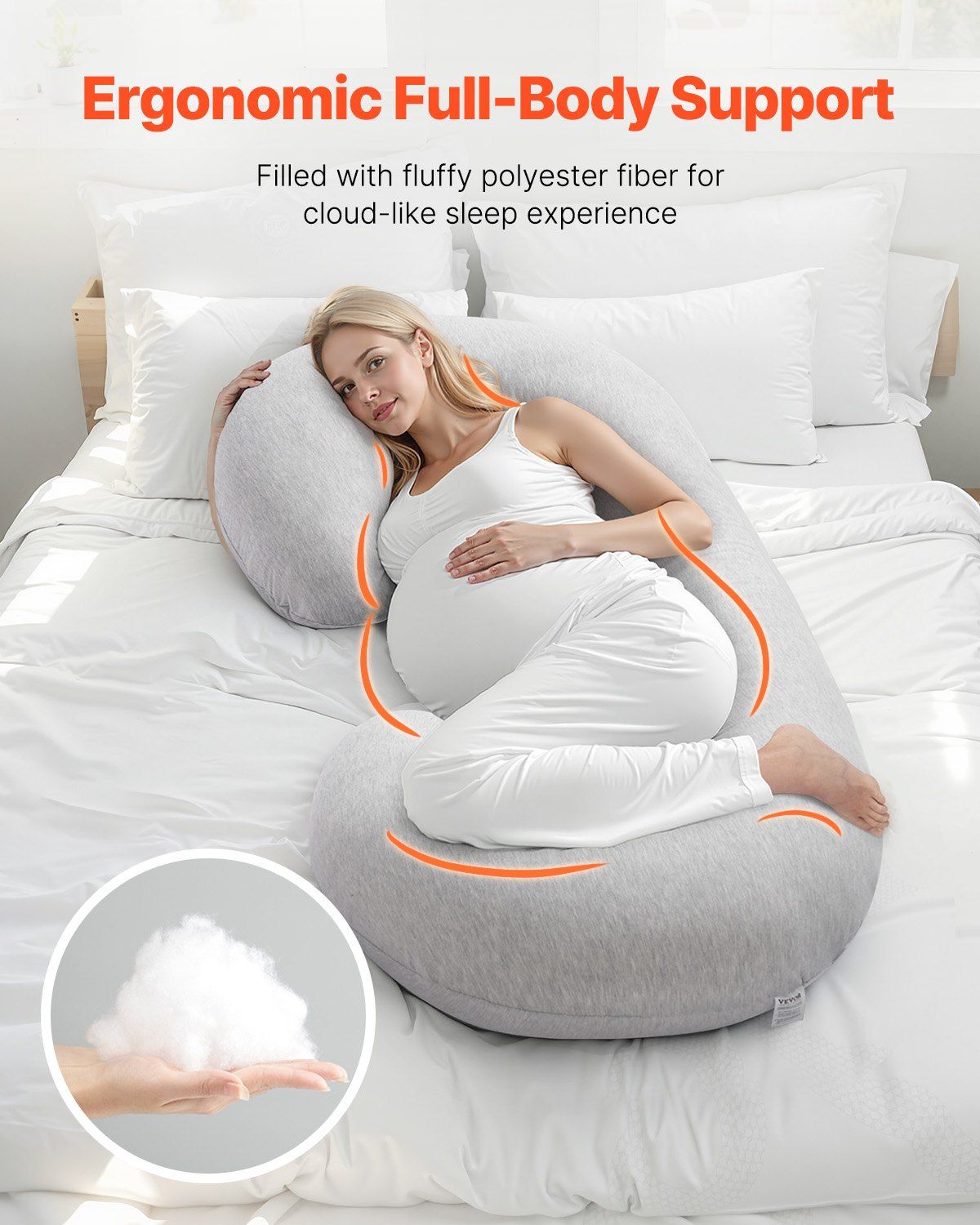 Pregnancy Pillow, C-Shaped Full Body Maternity Pillow, Ultra-Soft and Breathable Pregnant Support Pillows V952-YFZTBWSCXYTSN5OZWV0