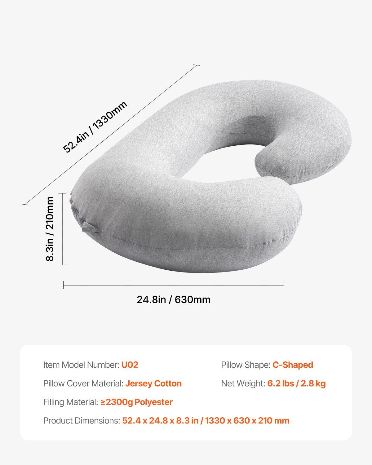 Pregnancy Pillow, C-Shaped Full Body Maternity Pillow, Ultra-Soft and Breathable Pregnant Support Pillows V952-YFZTBWSCXYTSN5OZWV0