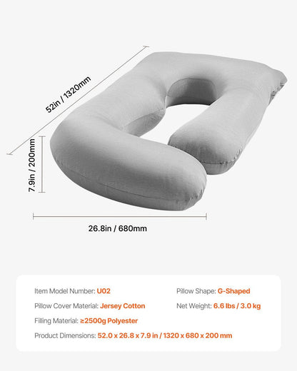 Pregnancy Pillow, G-Shaped Maternity Pillow, Full-Body Support Pillow with Removable & Washable Cover, Soft V952-YFZTBWSGXYTSDQPN2V0