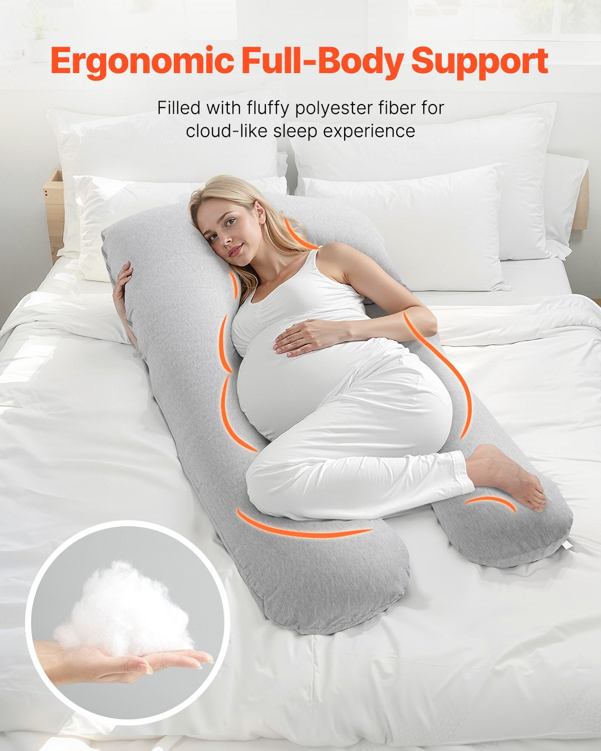 Pregnancy Pillow, U-Shaped Full Body Maternity Pillow for Pregnant Women, Soft and Breathable Pregnant V952-YFZTBWSUXEHY28V9SV0
