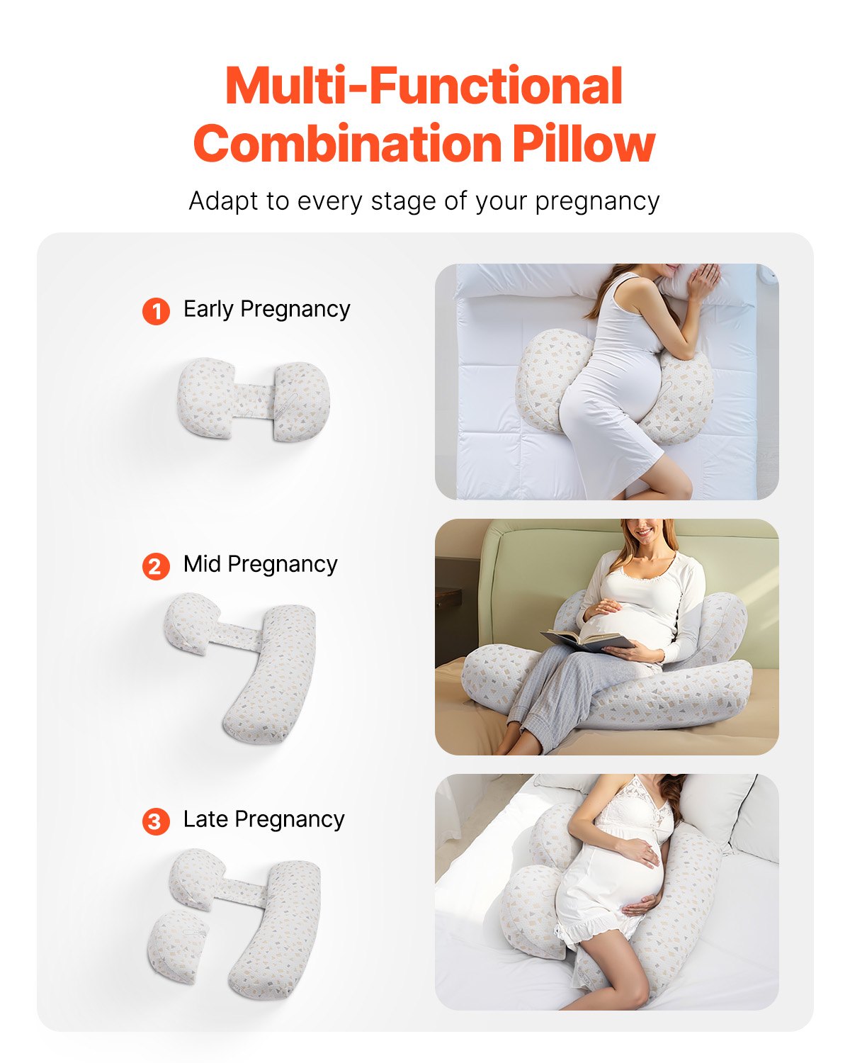 Pregnancy Pillows, Adjustable Maternity Pillow for Pregnant Women, Soft Pregnancy Body Pillow with Removable V952-YFZTSBSHXSHY8MKW3V0