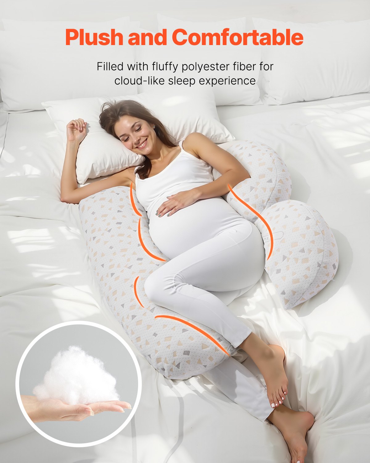 Pregnancy Pillows, Adjustable Maternity Pillow for Pregnant Women, Soft Pregnancy Body Pillow with Removable V952-YFZTSBSHXSHY8MKW3V0