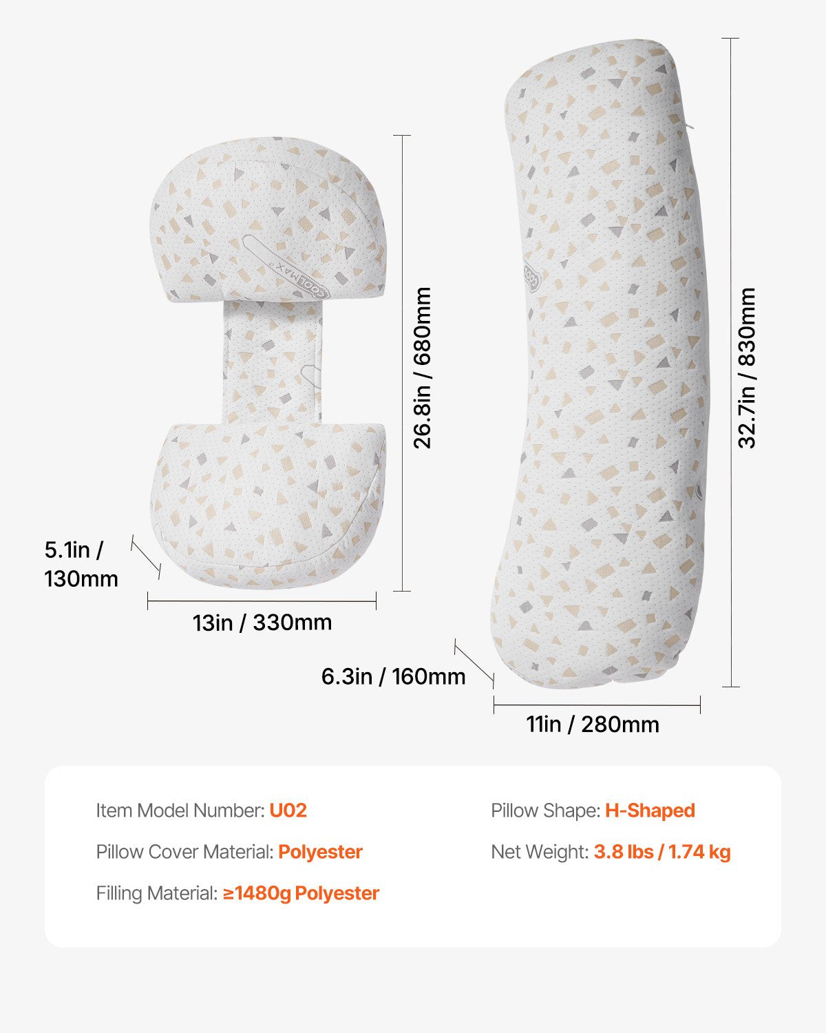Pregnancy Pillows, Adjustable Maternity Pillow for Pregnant Women, Soft Pregnancy Body Pillow with Removable V952-YFZTSBSHXSHY8MKW3V0