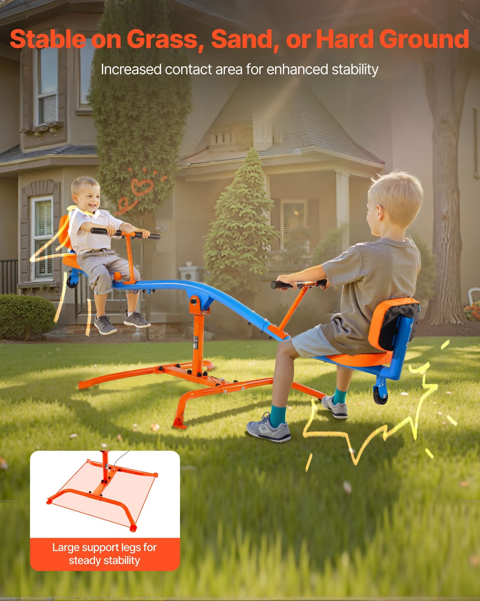 Kids Seesaw 136 kg Capacity 360 Degrees Rotating Teeter Totter Aged 3+ V952-YGDZDQQBJS2R7NUCQ001V0
