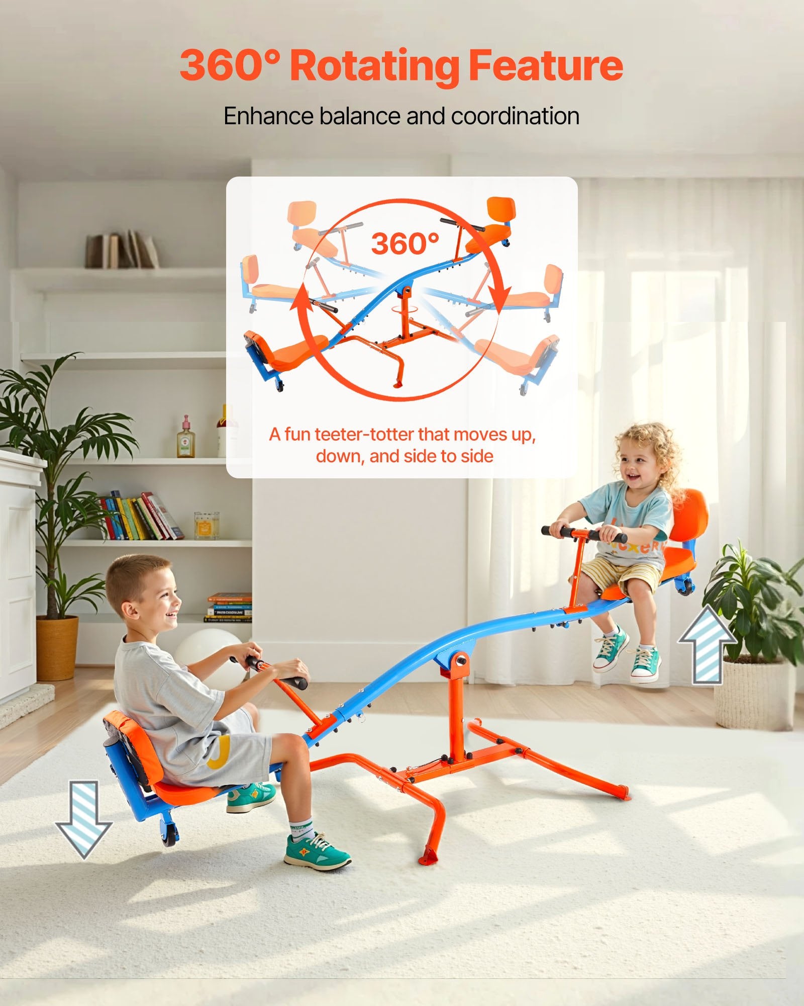 Kids Seesaw 136 kg Capacity 360 Degrees Rotating Teeter Totter Aged 3+ V952-YGDZDQQBJS2R7NUCQ001V0