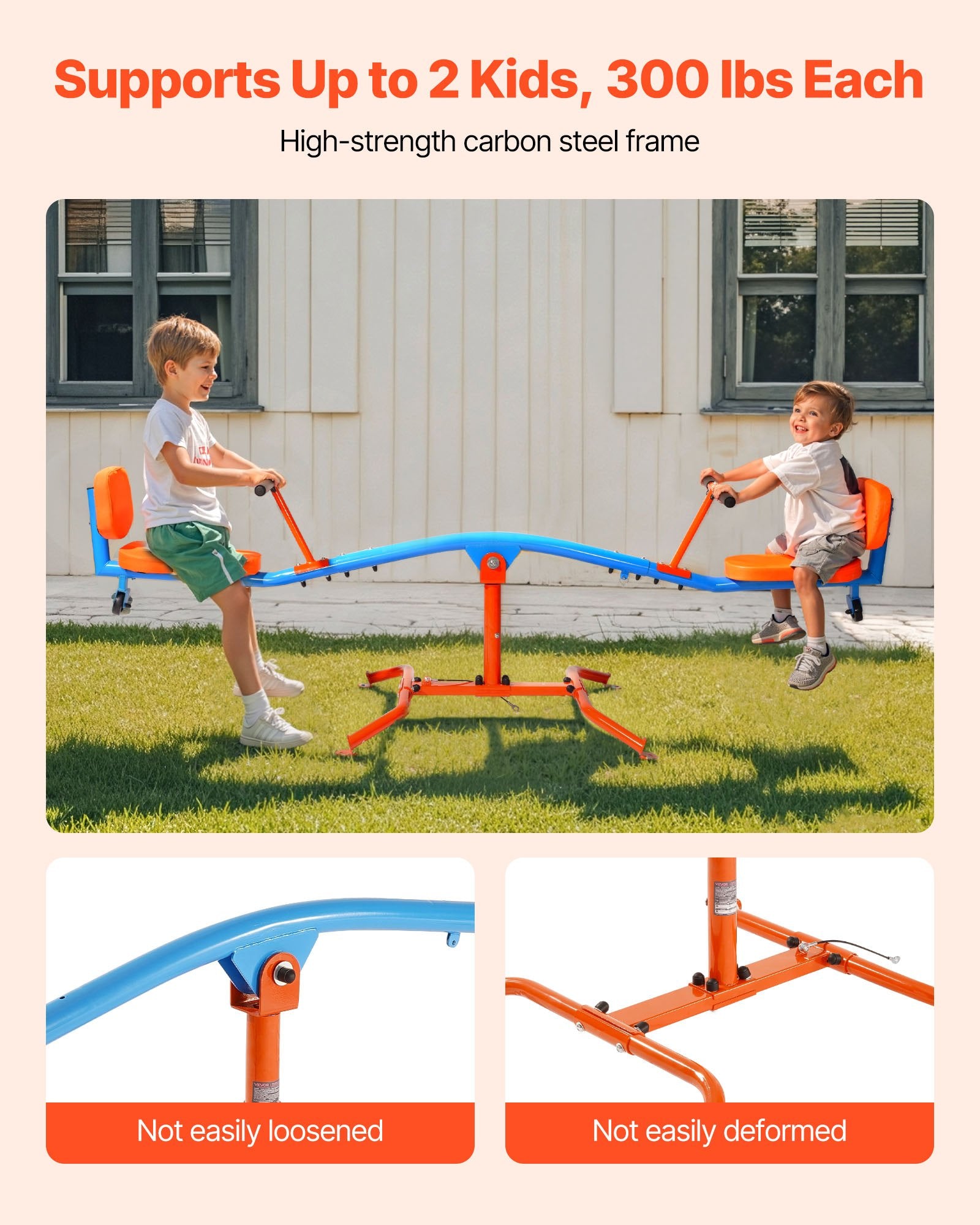 Kids Seesaw 136 kg Capacity 360 Degrees Rotating Teeter Totter Aged 3+ V952-YGDZDQQBJS2R7NUCQ001V0