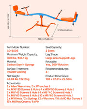 Kids Seesaw 136 kg Capacity 360 Degrees Rotating Teeter Totter Aged 3+ V952-YGDZDQQBJS2R7NUCQ001V0