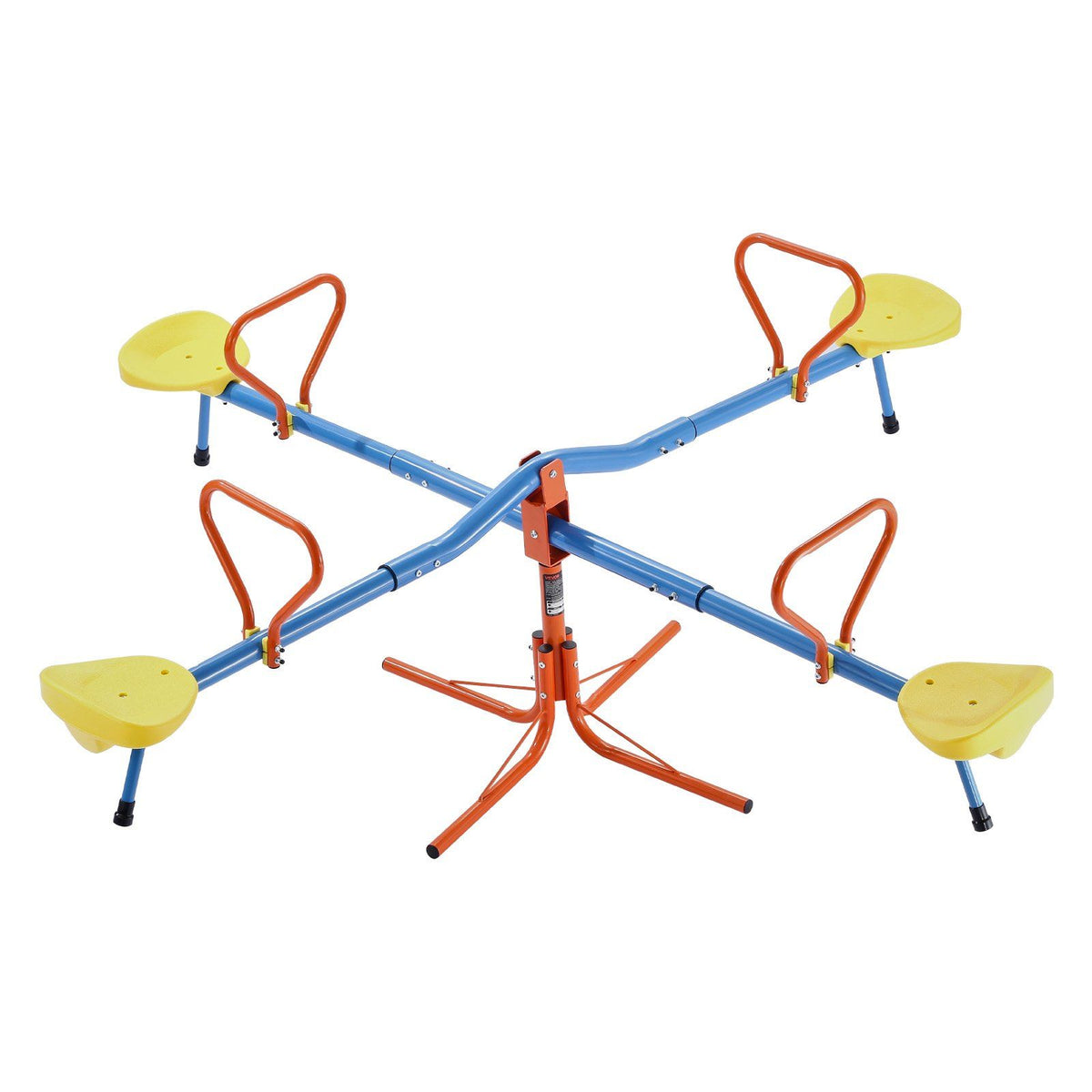 Kids Seesaw, 49.9 kg Load Capacity per Seat, Sit and Spin Teeter Totter with 4-prong Support Legs, Kids V952-YGDZDQQBJS4R94AI7001V0