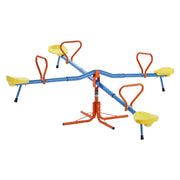 Kids Seesaw, 49.9 kg Load Capacity per Seat, Sit and Spin Teeter Totter with 4-prong Support Legs, Kids V952-YGDZDQQBJS4R94AI7001V0