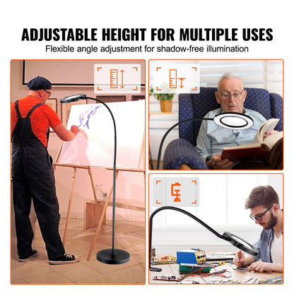 5X Floor Magnifying Glass with Light and Stand Flexible Gooseneck LED V952-YGFDD12WYDZW2Z6FFV9